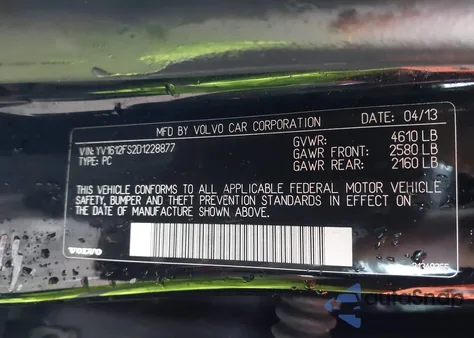 2013 Volvo S60 T5/T5 Platinum/T5 Premier/T5 Premier Plus из США, поврежденный, VIN YV1612FS2D1228877